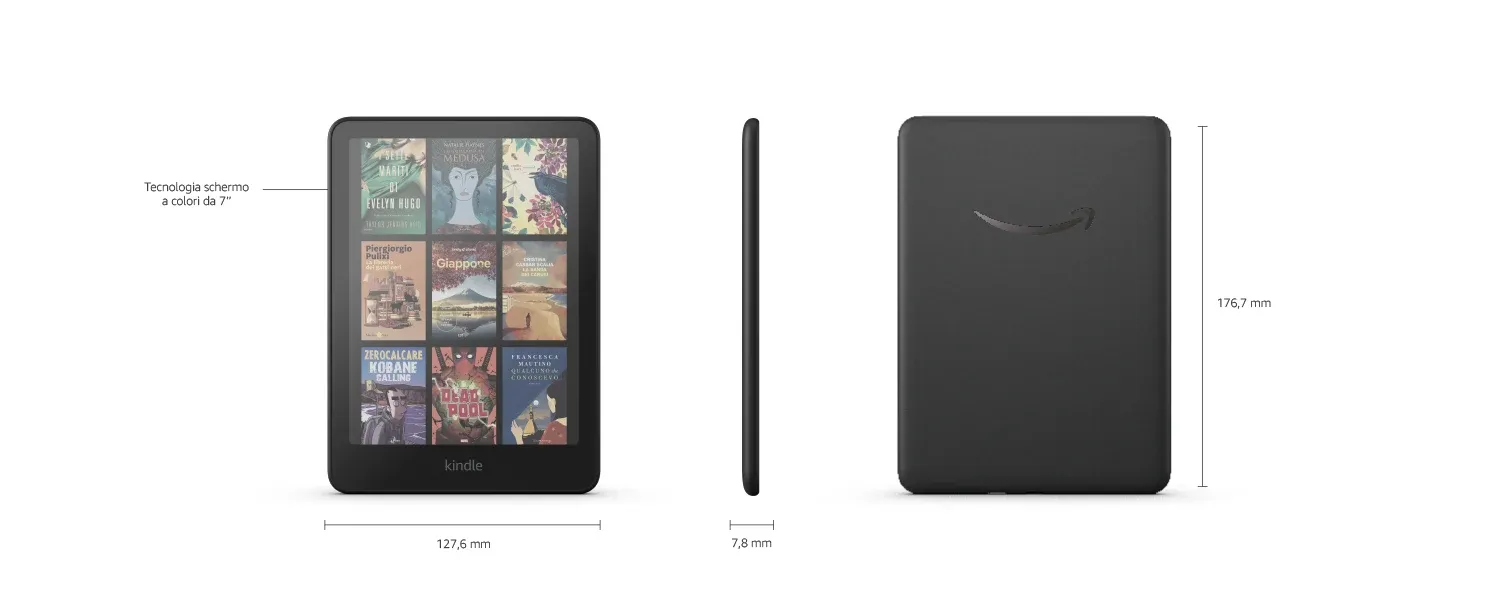Le dimensioni esterne del Kindle Colorsoft da 16GB