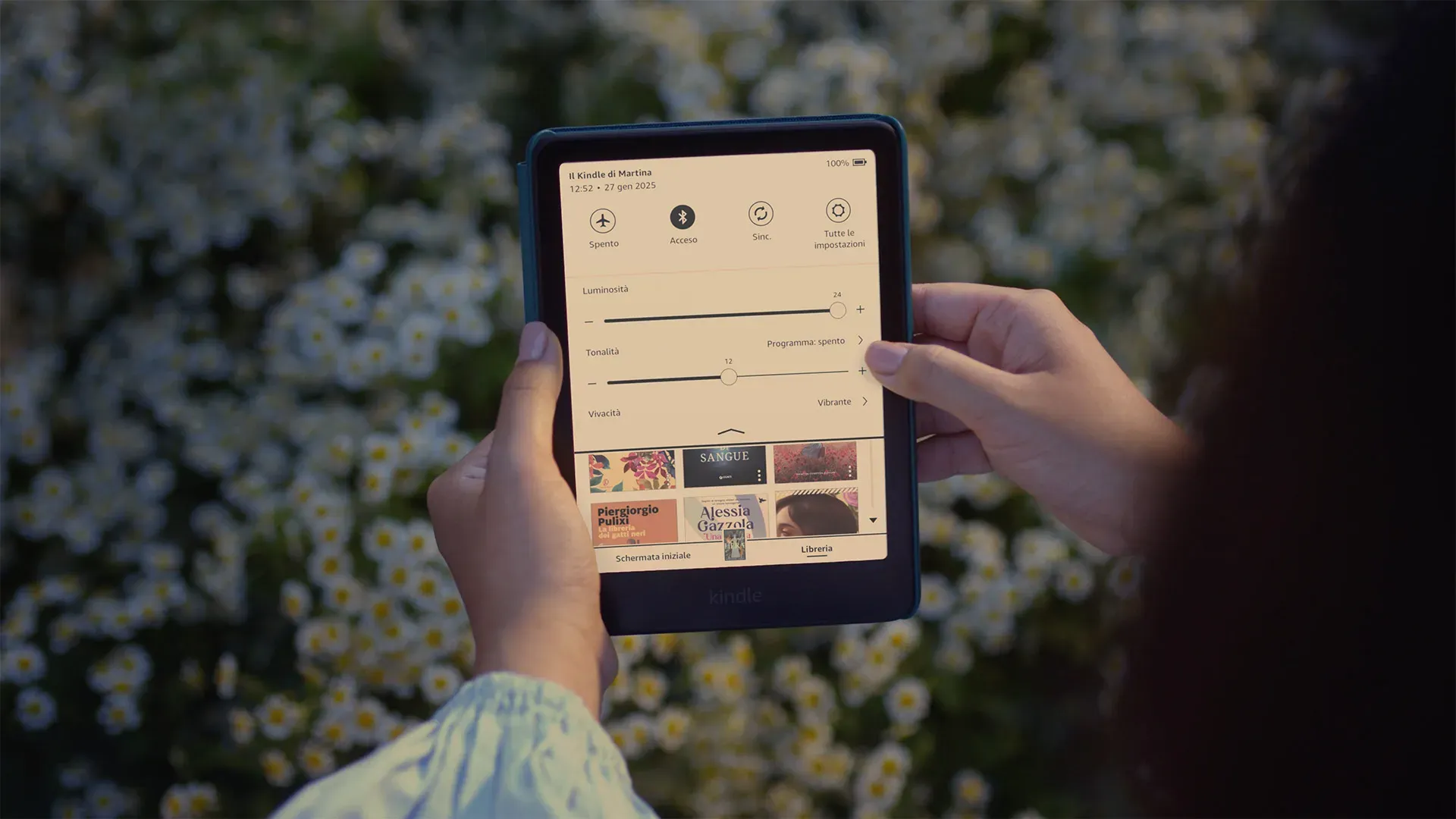 Le impostazioni dello schermo del Kindle Colorsoft