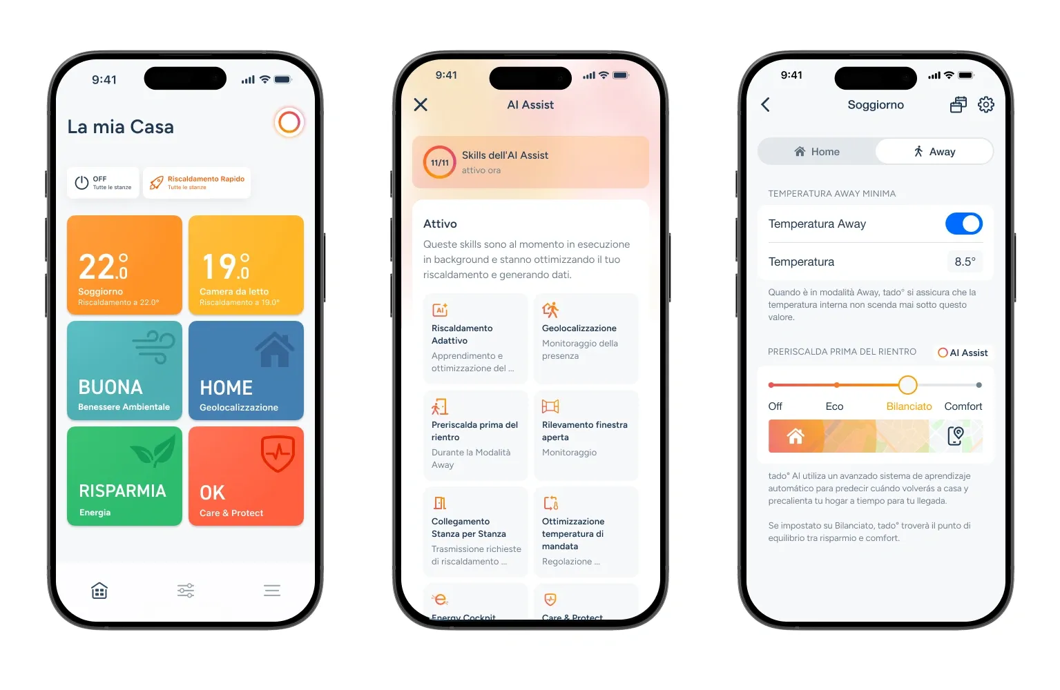 Fonte Tado°: screenshot dell'App Tado° che consente il controllo smart a distanza del nostro impianto