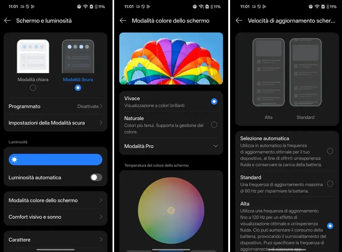 Il display di OnePlus si conferma uno dei punti di forza di questo brand. In questo caso troviamo anche la frequenza di aggiornamento fino a 120Hz