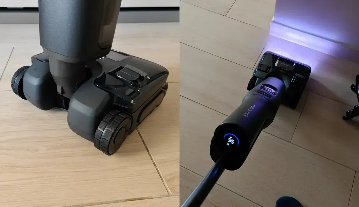 Le ruote posteriori dell'F25 Ultra accompagnano l'aspirapolvere aumentandone la manovrabilità