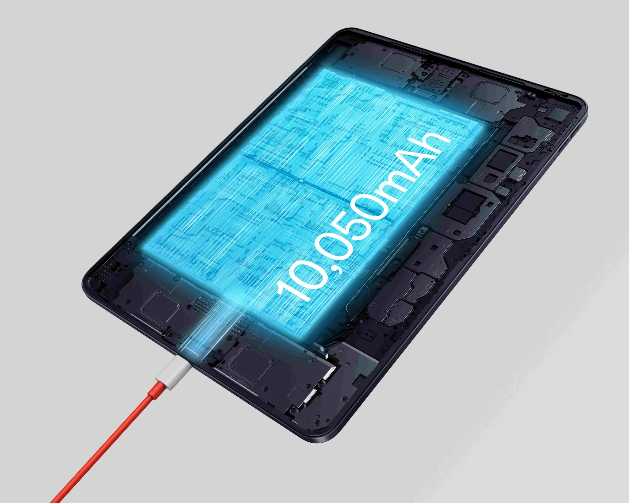 Una batteria da 10.050 mAh con ricarica SUPERVOOC da 33W, che consente fino a 15 ore di riproduzione video