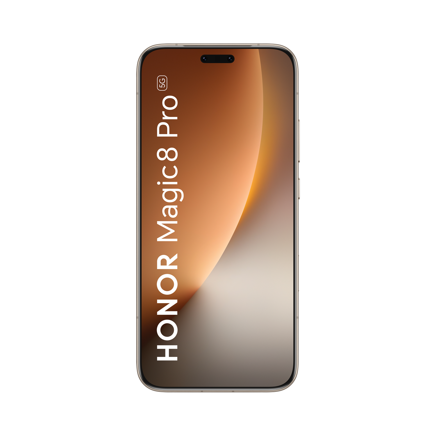 Display dell'Honor Magic8 Pro nella colorazione Sunrise Gold