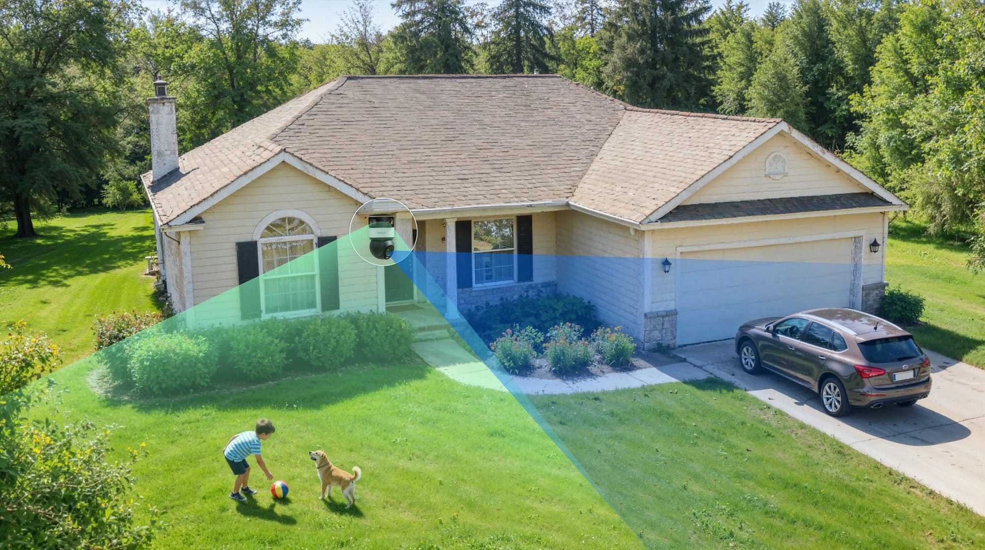 Reolink OMVI X16 PoE è dotata di un sistema a tripla lente da 24 MP, che unisce una videocamera panoramica a doppia lente da 16 MP con campo visivo ultra-wide a 180°