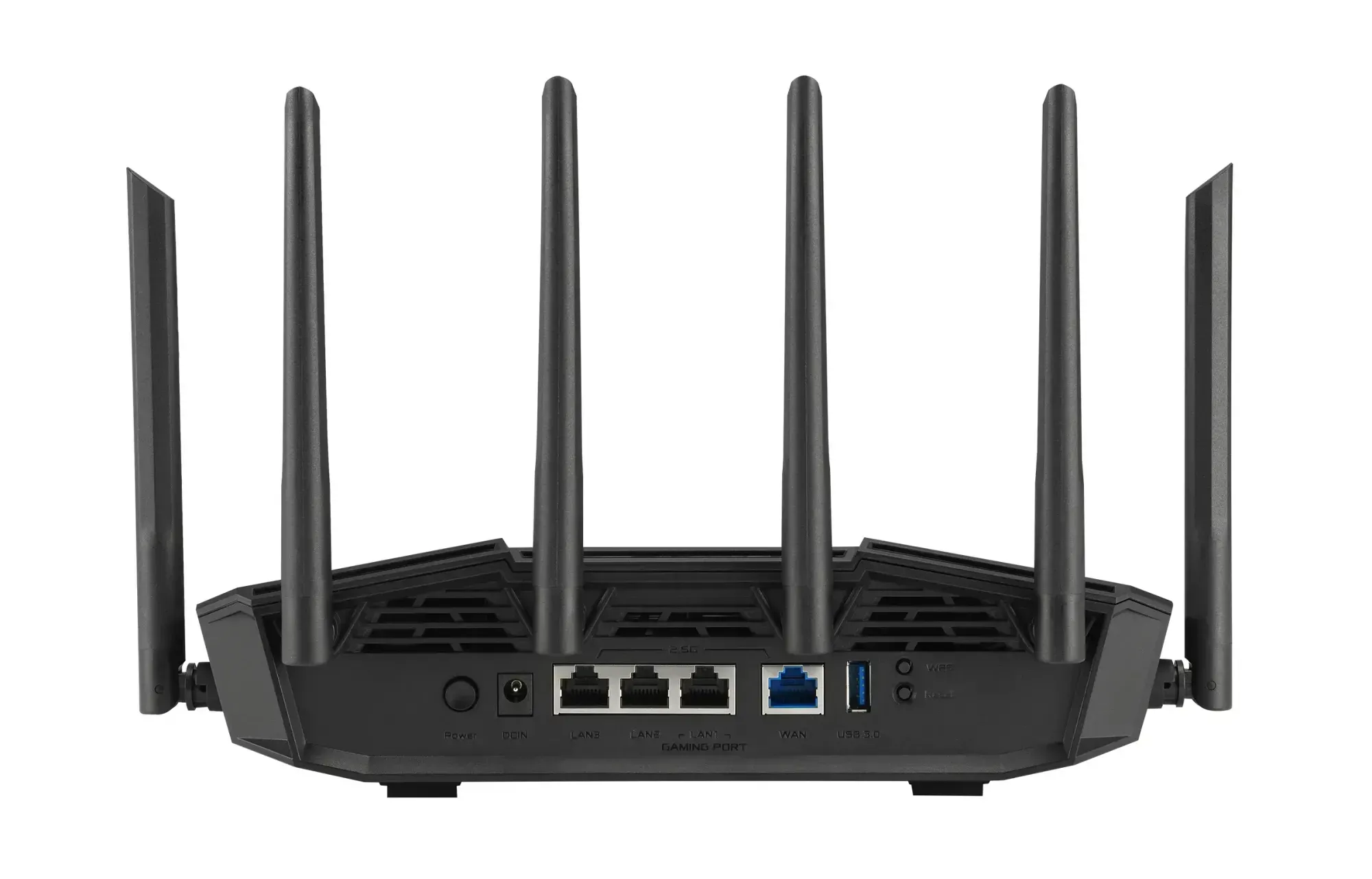 La parte retrostante del router Asus Tuf Gaming BE9400