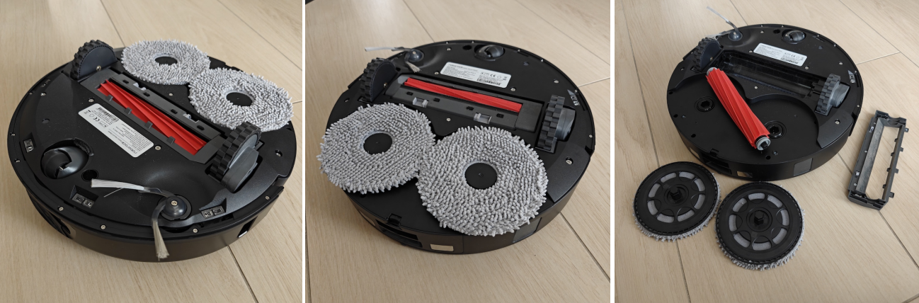 Il movimento del robot sul piano orizzontale è assicurato dalle ruote posteriori "scratch safe" e dalla ruota centrale situata nella parte frontale del robot