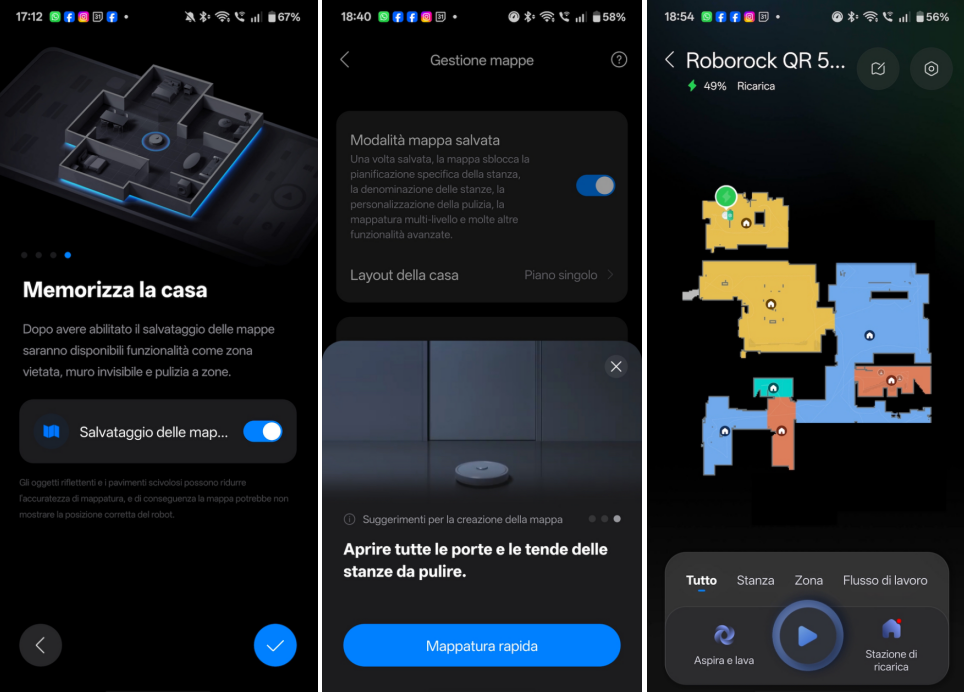 Dopo l'iniziale mappatura della superficie, potremmo agire manualmente sulla mappa rappresentata per migliorare la navigazione del robot