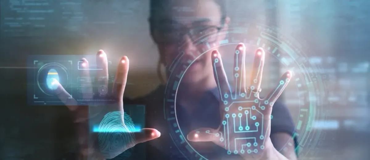 Visualizzazione concettuale dell’identità digitale moderna: nomi di dominio, nuove estensioni e intelligenza artificiale come pilastri del web contemporaneo